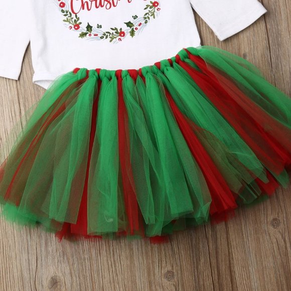 Santa Holidays outfit baby girl set - Picture 6 of 7